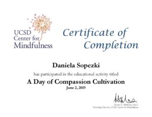 Workshop - Compassion Cultivation, UCSD, junho, 2019.